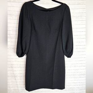 ELIZA J BLACK SHIFT DRESS W PIRATE SLEEVES, SZ 6